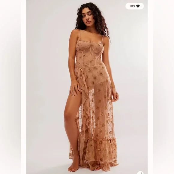free people what you want maxi dress Want To Know You Embellished Maxi Dress by Intimately at Free People in Brown, Size: M
